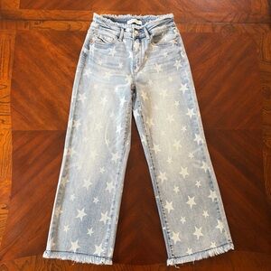 Judy Blue Cropped Straight Star Jeans 3 / 26 High Waist Stretch Crop Denim 88573